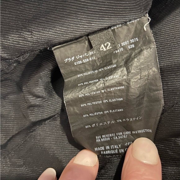 PRADA Black Vintage Y2K Blazer Made in Italy | Size 42 | fits XS - Picture 6 of 10